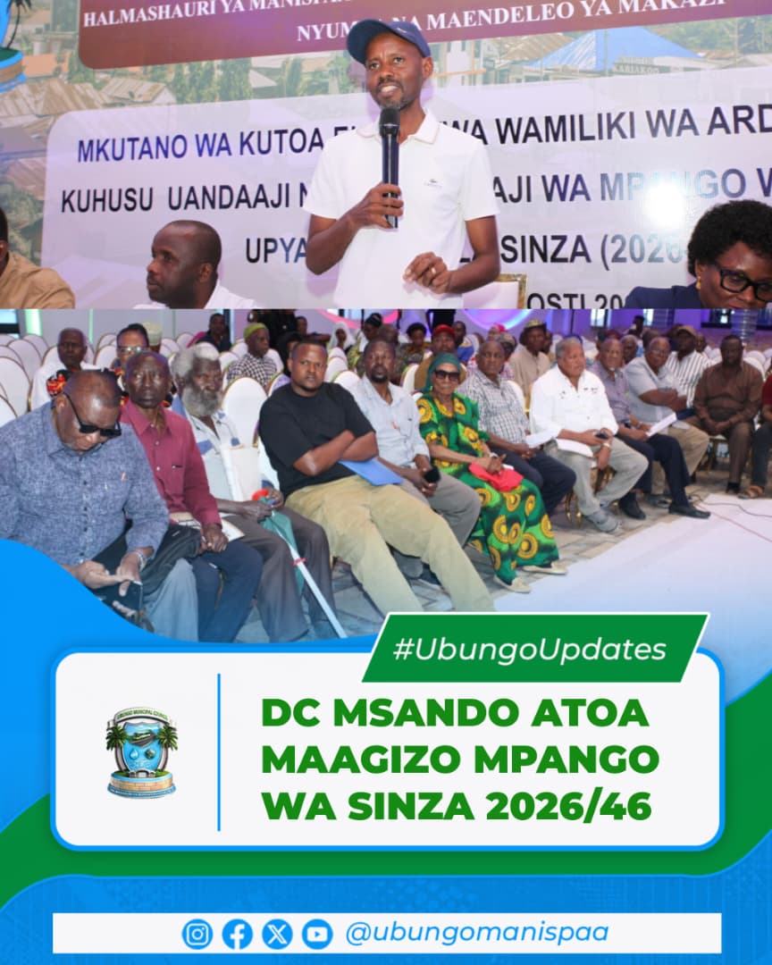 MSANDO AAGIZA KAMATI ZA WAMILIKI KUUNDWA KUHUSU MPANGO WA SINZA 2026/2046